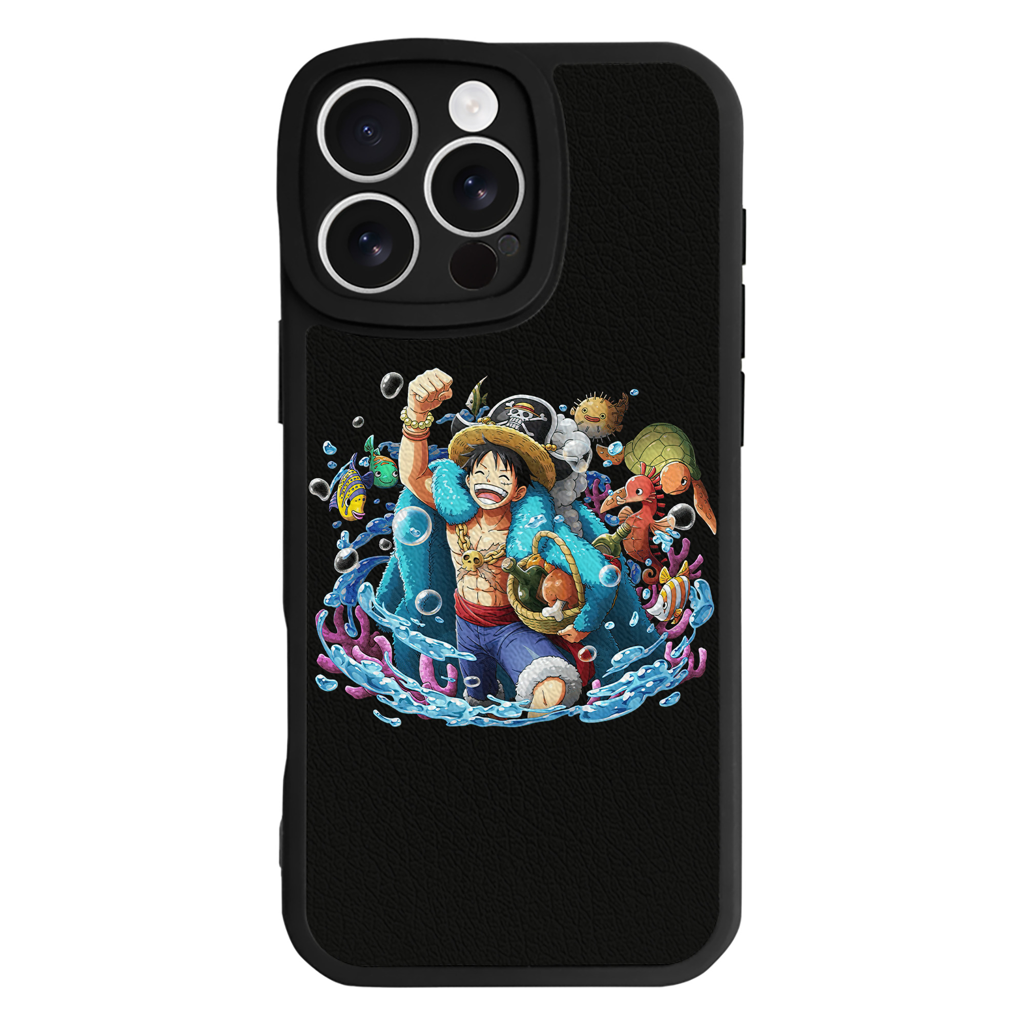 （画像用） ワンピース モンキー・D・ルフィ ONE PIECE Monkey D. Luffy 【iPhone 16シリーズ対応】シリコンスマホケース（レザー調） 材質：シリコン